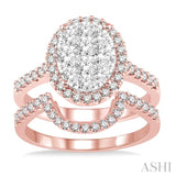 Oval Shape Lovebright Diamond Wedding Set