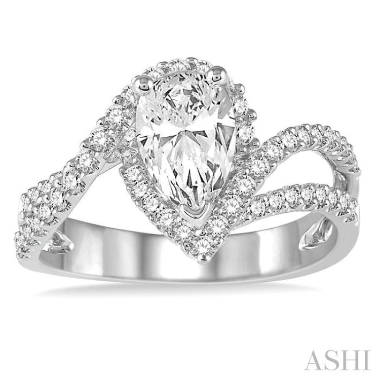 Pear Shape Semi-Mount Diamond Engagement Ring