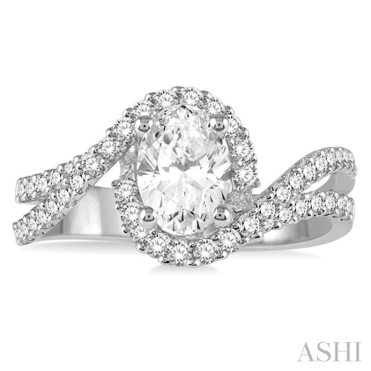 Oval Shape Semi-Mount Diamond Engagement Ring