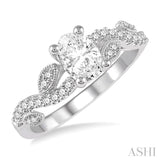 Oval Shape Semi-Mount Diamond Engagement Ring