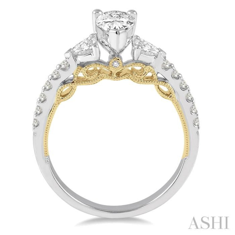 Pear Shape Semi-Mount Diamond Engagement Ring