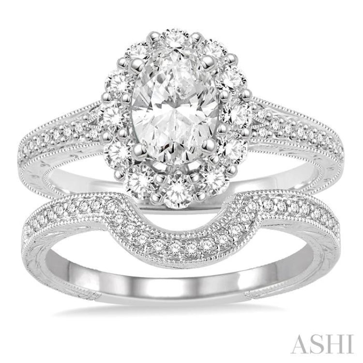 Oval Shape Diamond Wedding Set