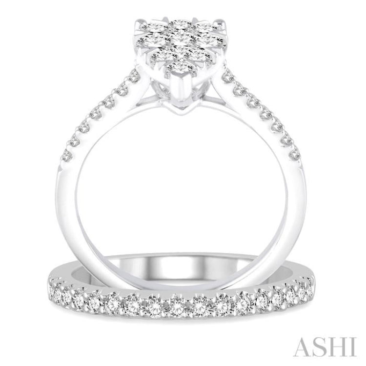 Pear Shape Lovebright Diamond Wedding Set