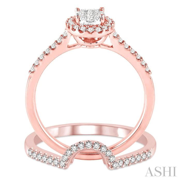 Oval Shape Lovebright Diamond Wedding Set