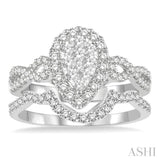 Pear Shape Lovebright Diamond Wedding Set