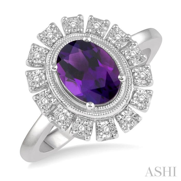 Oval Shape Gemstone & Diamond Ring