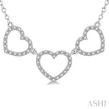 Tri Heart Shape Diamond Necklace