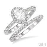 Oval Shape Diamond Wedding Set