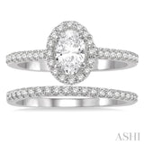 Oval Shape Diamond Wedding Set