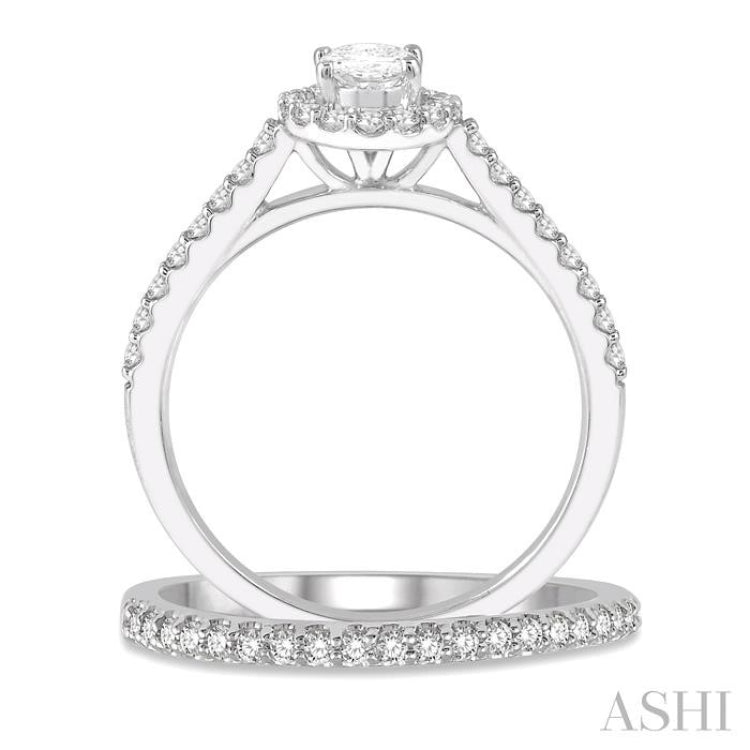 Oval Shape Diamond Wedding Set