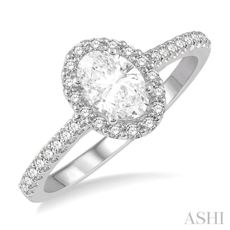 Oval Shape Semi-Mount Diamond Engagement Ring