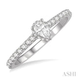 Pear Shape Semi-Mount Diamond Engagement Ring