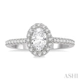 Oval Shape Semi-Mount Diamond Engagement Ring