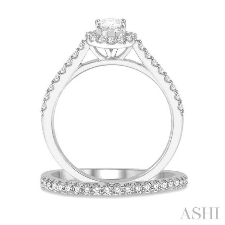 Oval Shape Diamond Wedding Set