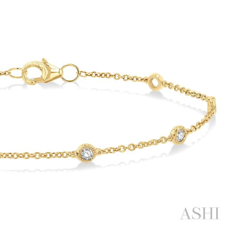 Rose Cut Diamond Station Bracelet