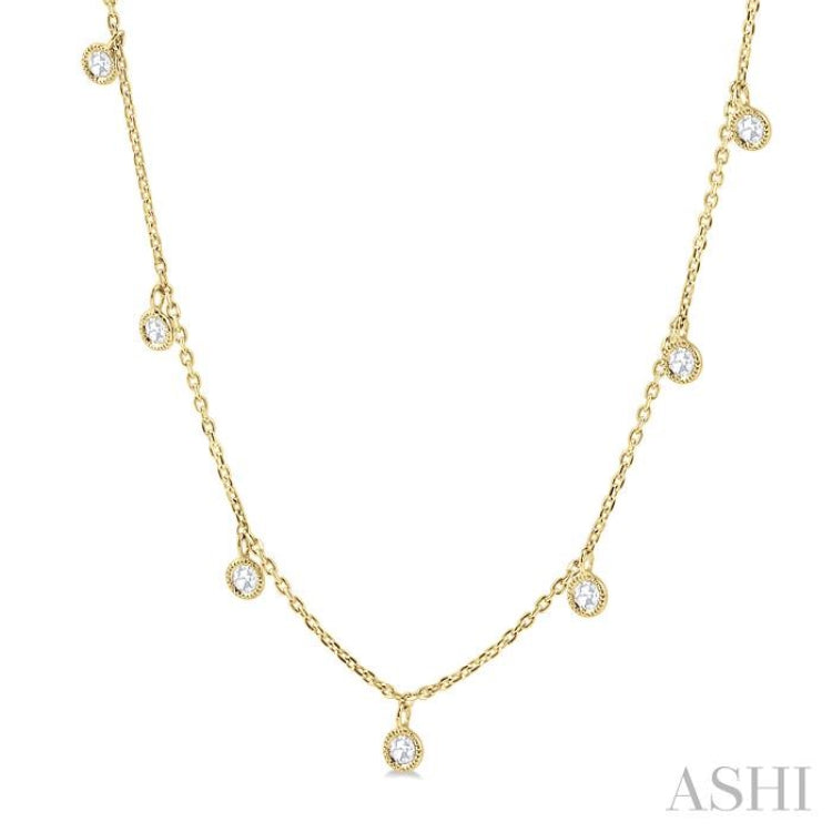 Rose Cut Diamond Station Necklace