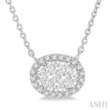 Oval Shape Lovebright Essential Diamond Necklace