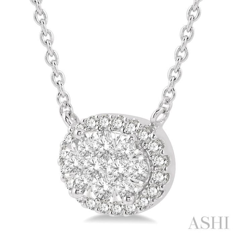 Oval Shape Lovebright Essential Diamond Necklace