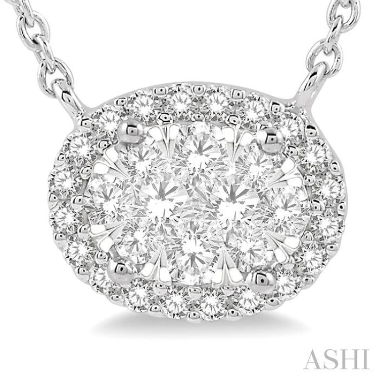 Oval Shape Lovebright Essential Diamond Necklace