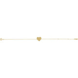 14K Yellow Engravable Heart 7-8" Bracelet - Luvona