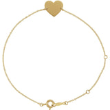 14K Yellow Engravable Heart 7-8" Bracelet - Luvona