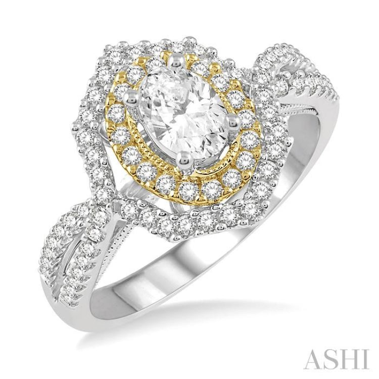 Oval Shape Semi-Mount Diamond Engagement Ring