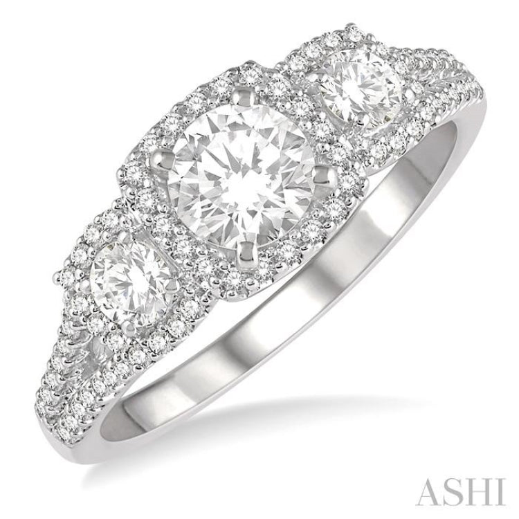 Past Present & Future Semi-Mount Diamond Engagement Ring