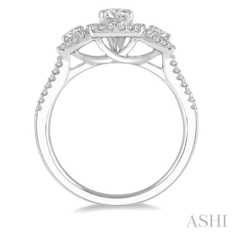 Past Present & Future Semi-Mount Diamond Engagement Ring