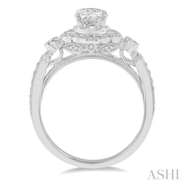 Oval Shape Semi-Mount Diamond Engagement Ring