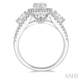 Pear Shape Past Present & Future Diamond Engagement Ring