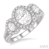 Oval Shape Past Present & Future Diamond Engagement Ring