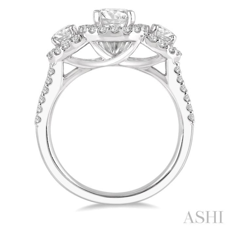 Past Present & Future Semi-Mount Diamond Engagement Ring