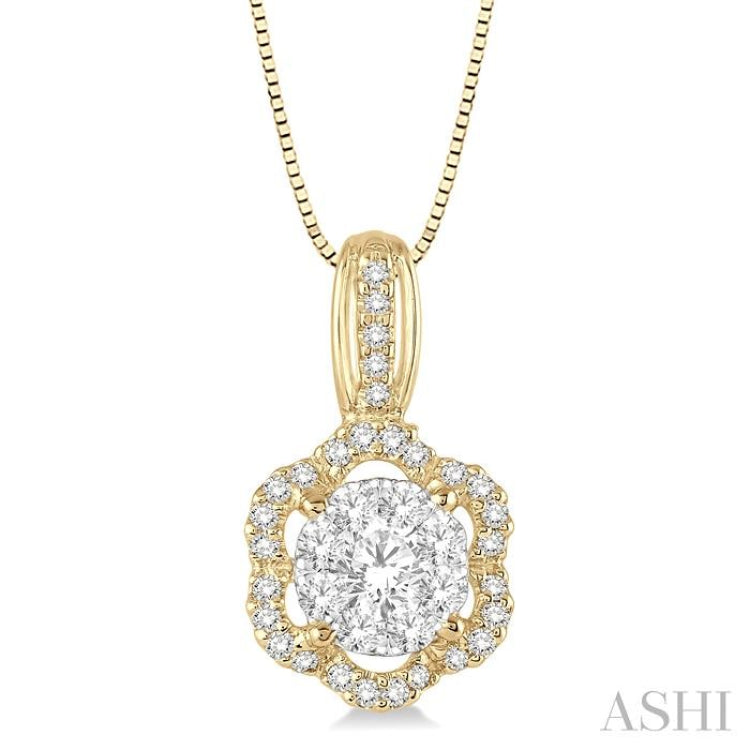 Flower Shape Lovebright Diamond Pendant