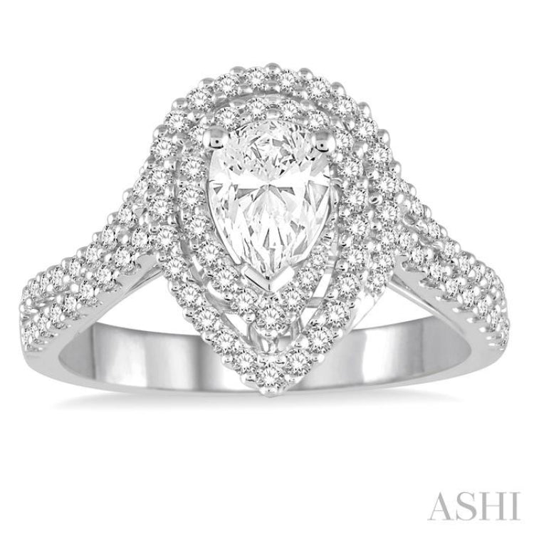 Pear Shape Semi-Mount Diamond Engagement Ring