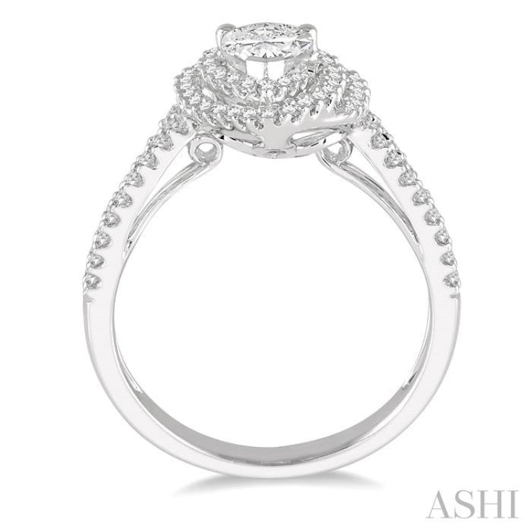 Pear Shape Semi-Mount Diamond Engagement Ring