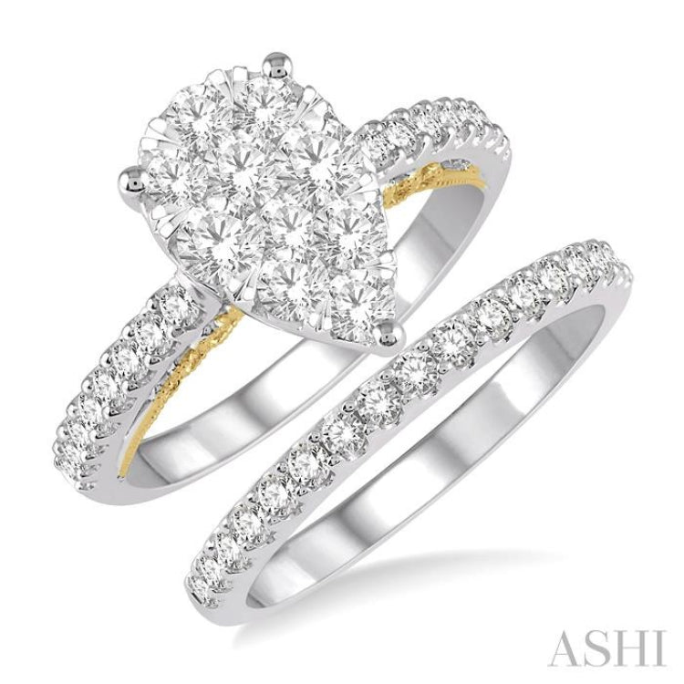 Pear Shape Lovebright Diamond Wedding Set