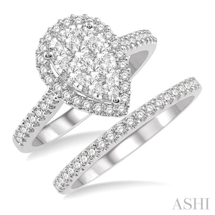 Pear Shape Lovebright Diamond Wedding Set