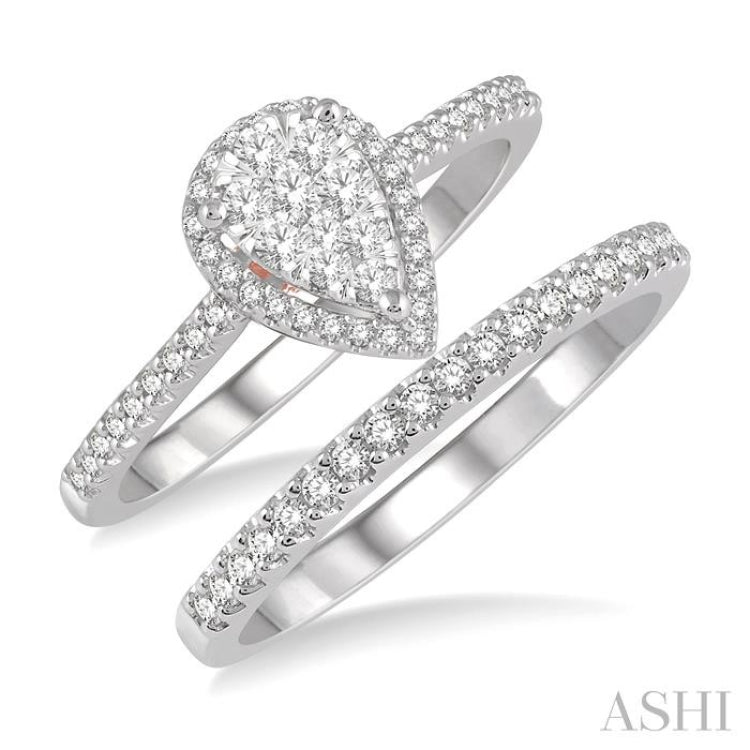 Pear Shape Lovebright Diamond Wedding Set