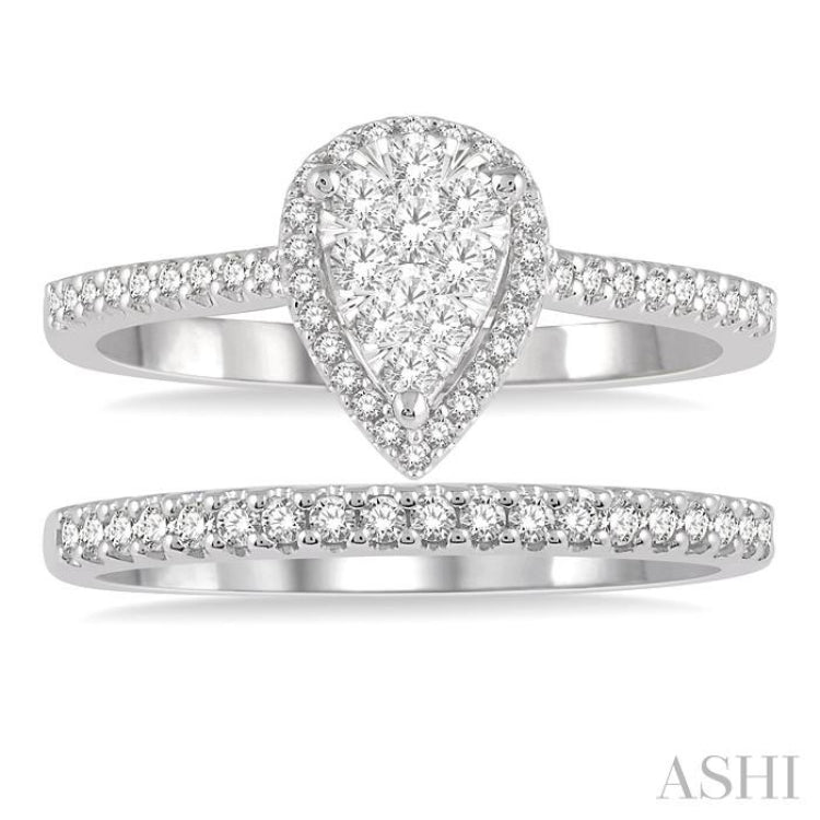 Pear Shape Lovebright Diamond Wedding Set