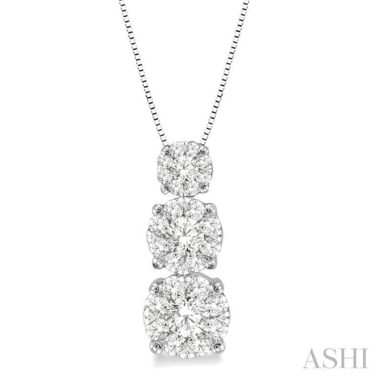 3 Stone Lovebright Essential Diamond Pendant