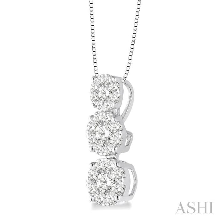 3 Stone Lovebright Essential Diamond Pendant