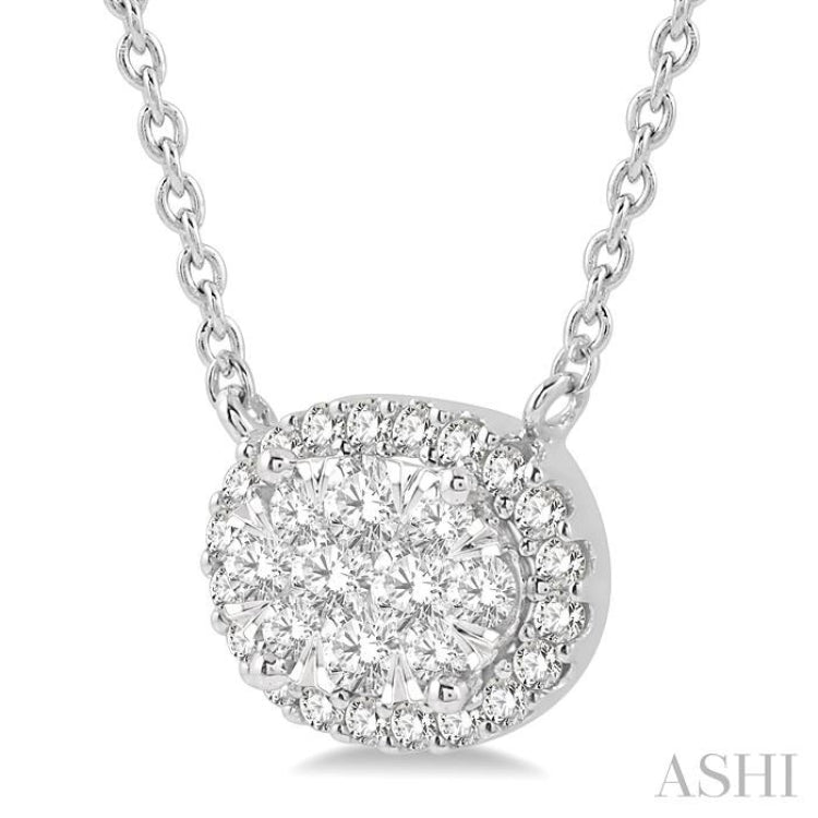 Oval Shape Lovebright Essential Diamond Necklace