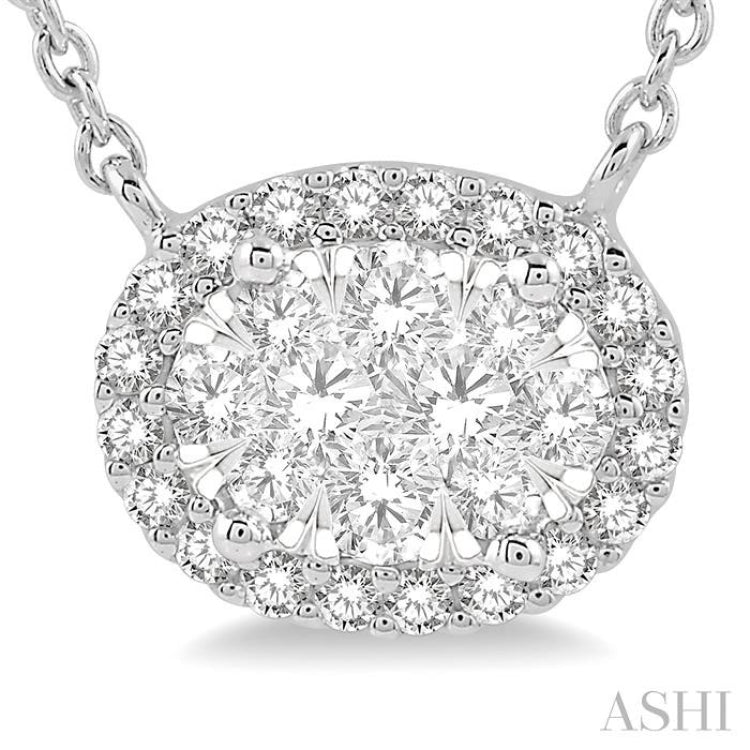 Oval Shape Lovebright Essential Diamond Necklace