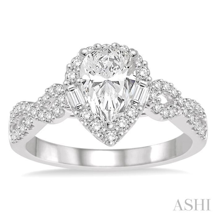 Pear Shape Semi-Mount Diamond Engagement Ring