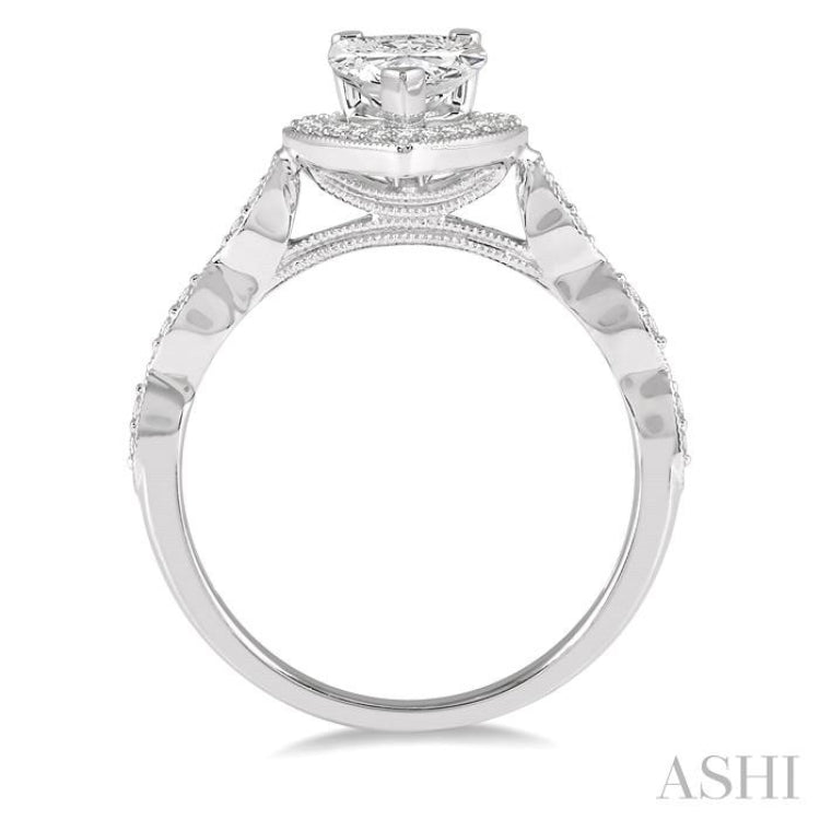 Pear Shape Semi-Mount Diamond Engagement Ring