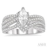 Marquise Shape Semi-Mount Diamond Engagement Ring