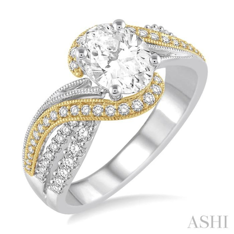 Oval Shape Semi-Mount Diamond Engagement Ring