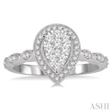 Pear Shape Lovebright Diamond Engagement Ring