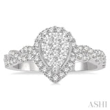 Pear Shape Lovebright Diamond Engagement Ring