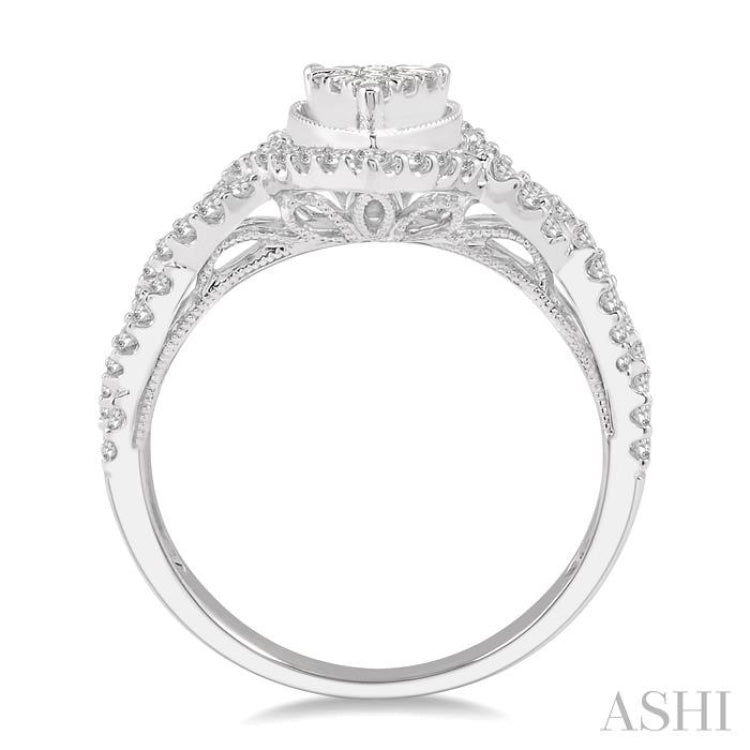 Pear Shape Lovebright Diamond Engagement Ring